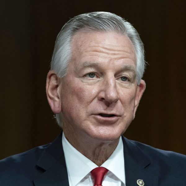 FILE - Sen. Tommy Tuberville, R-Ala., speaks during the Senate Agriculture, Nutrition, and Forestry Subcommittee on Commodities, Risk Management, and Trade on Commodity Programs, Credit and Crop Insurance hearing at Capitol Hill in Washington, Tuesday, May 2, 2023. (AP Photo/Jose Luis Magana, File)